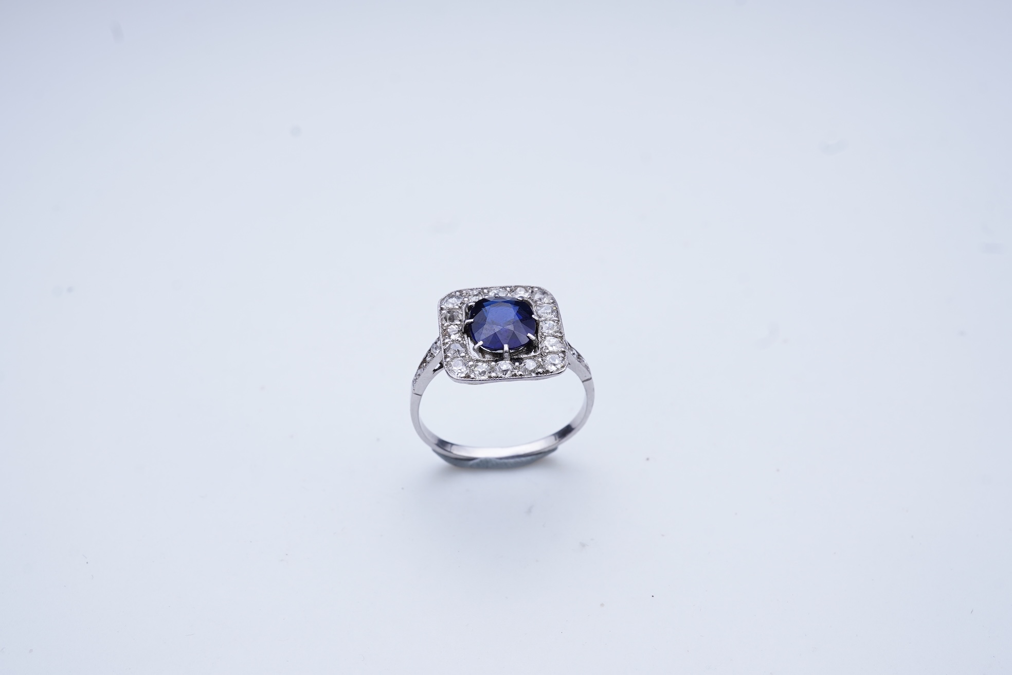 An Art Deco sapphire and diamond ring, 1920s
